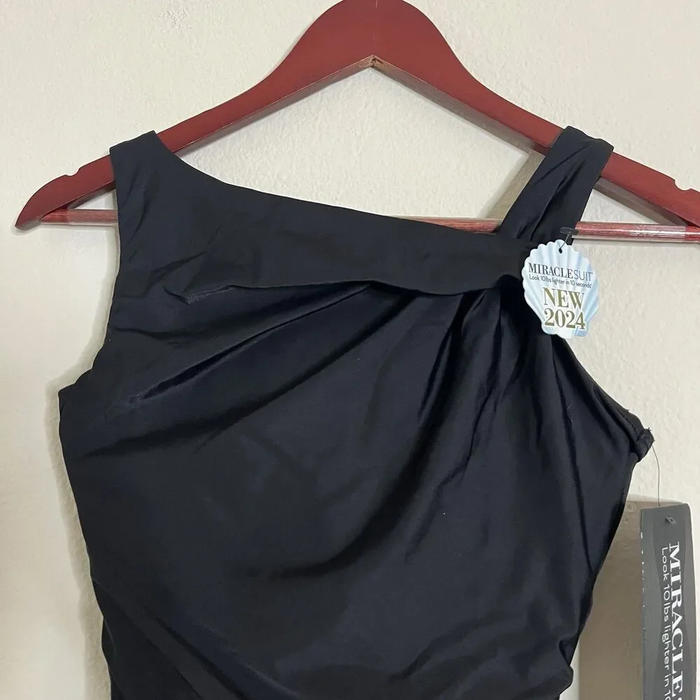 Miraclesuit Avra Rock Solid One Piece Black SZ 8 Slimming Swimsuit